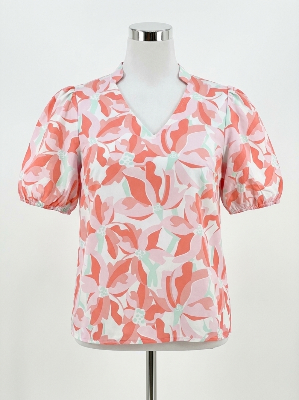 NEW MARY SQUARE kenzie bubble sleeves top in botanical white